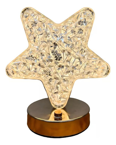 Lampara Luz Estrella Led Crystal Recargable Deco Ambiente