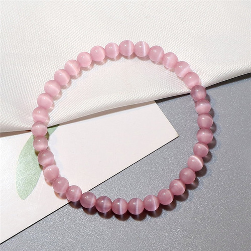 Pulsera Mujer Piedra Natural Ojo De Gato Buena Suerte B819