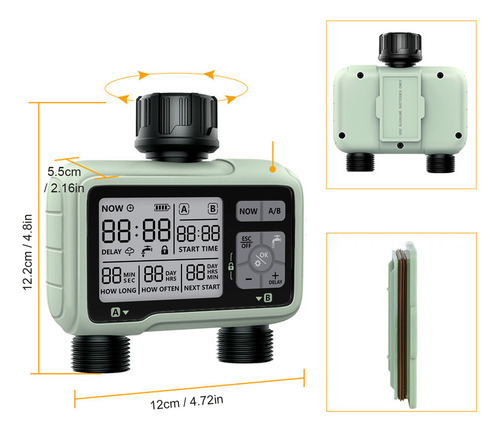Temporizador De Riego Programable Ipx5.prueba De Agua Con
