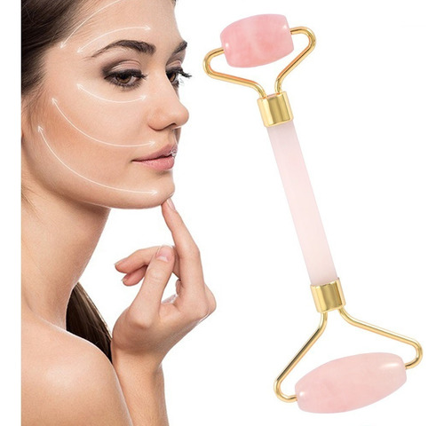 Rodillo Facial Masajaeador Piedra De Jade + Piedra Gua Sha