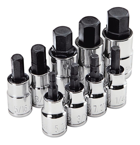 Juego Llaves De Vaso Hexagonales Métricas 3/8 Y 1/2 9pz