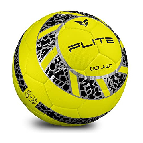 Flite Sports Golazo Soccer Ball (4, Neon Yellow/black/silver