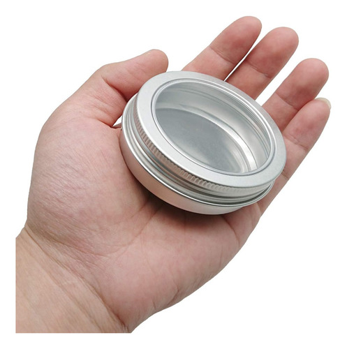 Tarro De Lata De Aluminio De 15 Ml, Tapa De Rosca Trans...