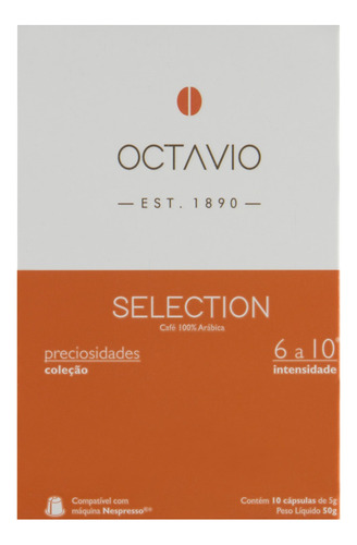 Café em Cápsula Selection Octavio Caixa 50g 10 Unidades