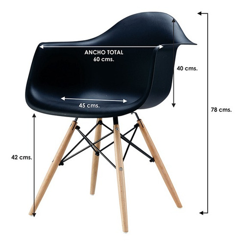 Set X 2 Sillon Silla Comedor Diseño Eames Patas Madera Cuota