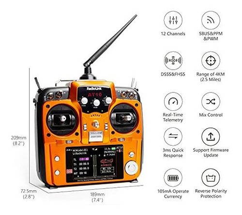 Transmisor Y Receptor Rc Radiolink At10ii De 12 Canales R12