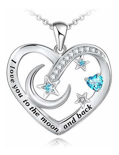 Collar - I Love You To The Moon And Back Necklace 925 Sterli