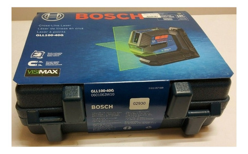 Nivel Láser Bosch Gll 100-40g / 30 Metros Lineas Verdes- Tecnología Visimax