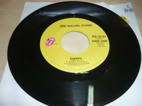 Rolling Stones Happy All Down Simple Vinilo Usa Excelente