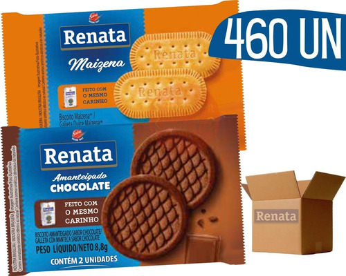 Biscoito Amanteigado Sache Chocolate E Maizena Renata 460 Un