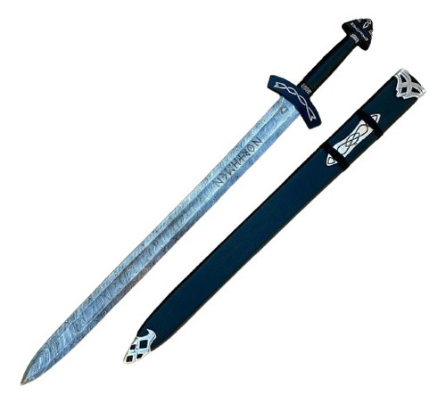 Espada Vikinga Ulfberht Acero De Damasco Forjada A Mano