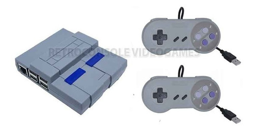 Case Snes Super Nintendo Raspberry Pi3 Em Abs + 2 Controles