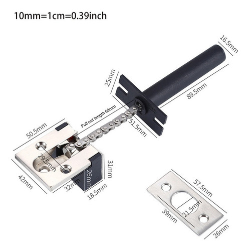 New,, Cadena Antirrobo Para Puerta De Seguridad Oculta, 7