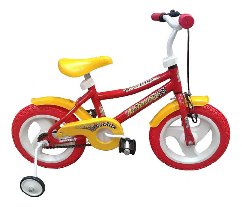 Bicicleta paseo infantil Liberty 017 R12 color rojo/amarillo con ruedas de entrenamiento  