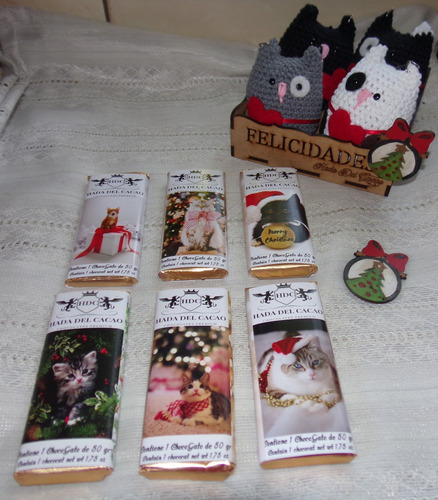 Imagen 5 de 6 de Pack Regalo Navidad Chocolates Gatos (choco Gato) + Bandeja+