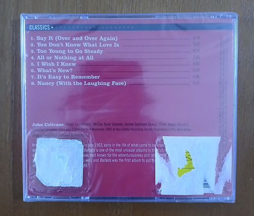 Cd - John Coltrane Quartet Ballads Lacrado (Usado)
