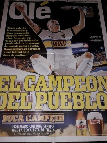 Póster Boca Campeón 2015 Carlos Tévez 03 11 2015