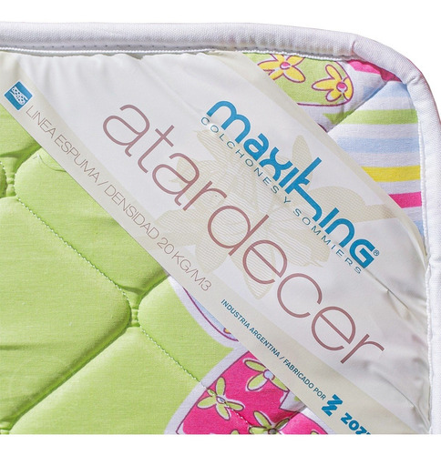 Sommier Y Colchón Maxiking Una Plaza Infantil Rosa