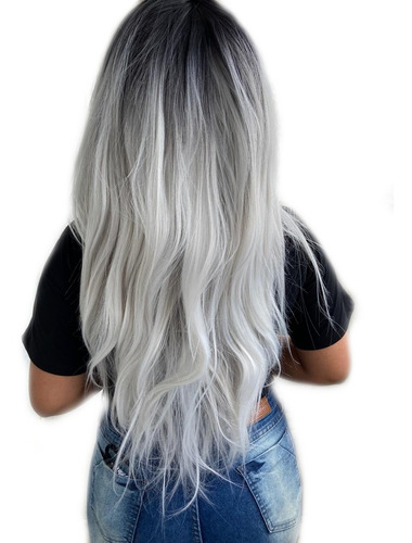 Peruca Frontlace Natural Orgânica Repartição Livre+touca Wig