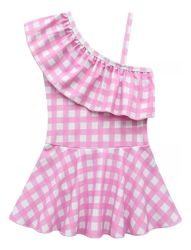 Traje De Baño Rosa De Una Pieza Para Niñas Barbie Summer Bea