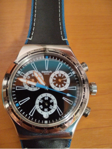 Reloj Swatch Irony Sr936sw Cronografo Correa Cuero 3 Piñones