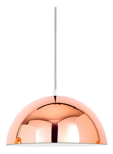 Lampara Colgante 2 Luces Deco Iluminacion E27 Campana 20 Cm Estructura Cobre