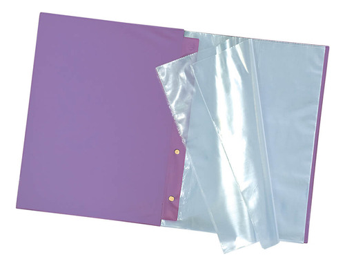 Pasta Catalogo Pvc Lilás A5 C/50 Envelopes E 2 Colchetes