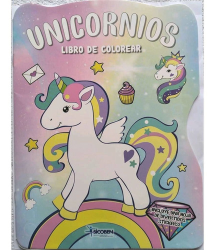Libro Infantil De Colorear Y Stickers - Unicornios Nuevo