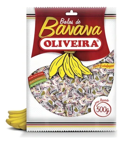 Bala de Banana Oliveira 500g Sem Glúten Lactose