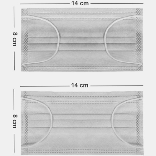 25 Máscaras Descartável Infantil Clipe Nasal Longo E Filtro Cor Preta