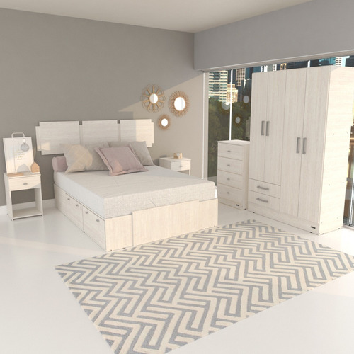Mesa De Luz Cajon 56 × 38 × 38 Cm Diseño Moderno Dakar Zero Color Venezia