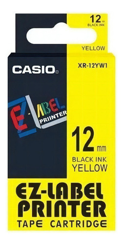 Casio Xr-12yw1 (negro Sobre Amarillo) 12mm Color negro sobre amarillo