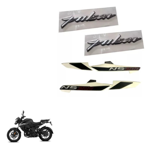 Emblemas Tanque Moto Pulsar Ns Original + Calcas Cola Sillin