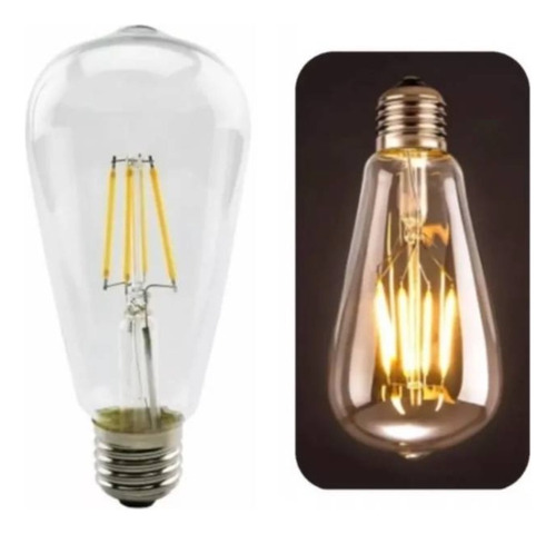 Ampolleta Led Vintage 4w E27 2700k Ámbar Luz Cálida