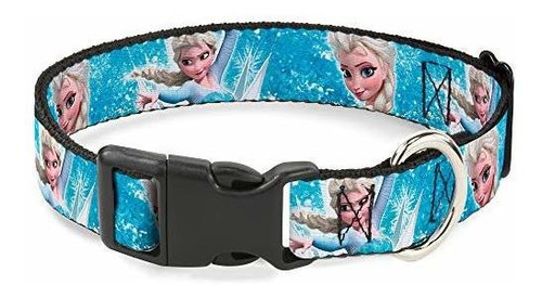 Buckle-down Dog Collar Plastic Clip Frozen Elsa Face Action 