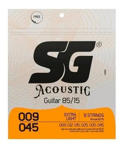 Encordeamento  Sg Aço Bronze 85 15 P/violão  0.009 - 0.045