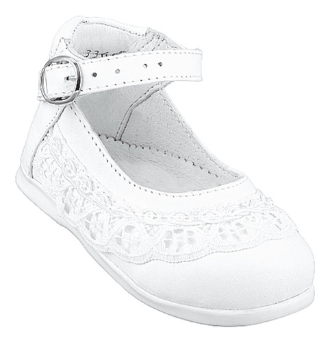 Zapato Bebé Niña 100% Piel Bautizo Cómodos 3365 Blanco