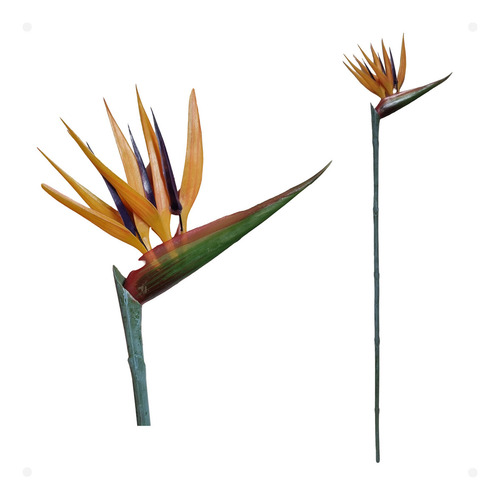 Estrelitzia Estrelicia Artificial Média Premium 70cm Cor Laranja