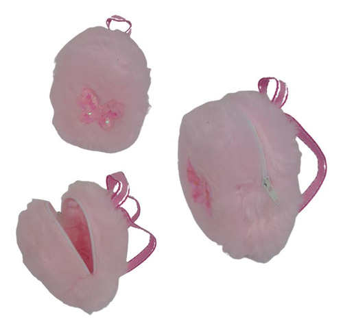 Mochila Pelúcia Rosa Para Boneca Baby Alive Ou Similares