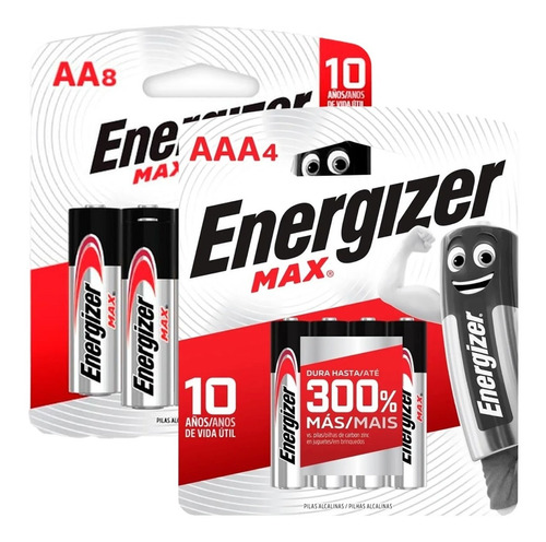 Oferta Pack 8 Aa + 4 Aaa - Pack 12 Pilas Aa+aaa Energizer