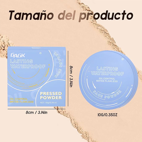 Base Maquillaje Polvo Compacto Fijador Matte 3pcs