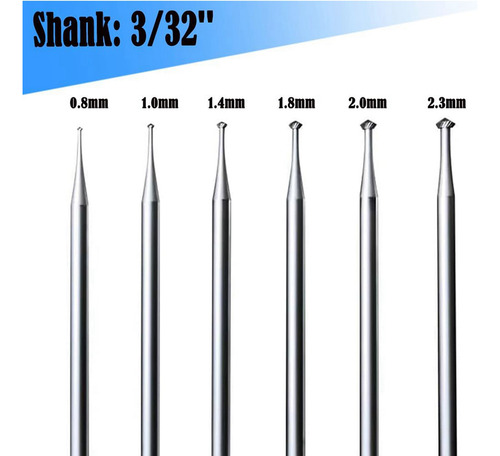 12pcs 90º Burr Set - 3/32inch Shank Jewelry Making Setting B