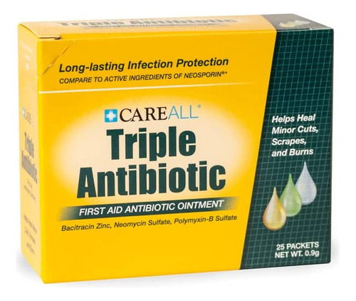 Paquete De 25 Unidades De Ungento Antibiótico Triple Careall