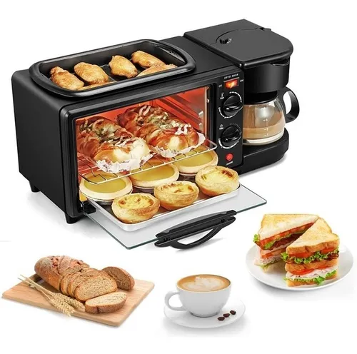 Horno Multifuncion Cafetera Parrilla Estacion Desayuno 3 En1
