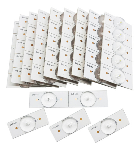 Imagen 2 de 7 de Kkmoon 50pcs 6v Smd Lámpara Perlas Con Lente Óptica Fliter P