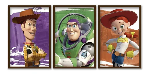 Kit com 3 Quadros Decorativos Toy Story - Ao Infinito e Além