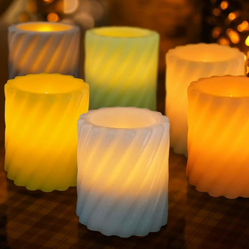 Velas Votivas Coloridas Sin Llama, Funcionan Con Pilas, Con