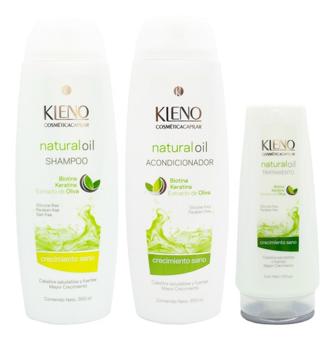 Kleno Natural Oil Shampoo + Acondicionador + Mascara Pelo 3c