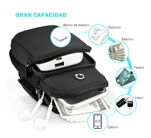 2 Funda Porta Celular Gym Para Correr Amplios Transpirables