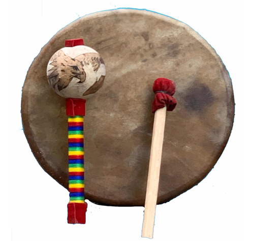 Oferta  Juego De Tambor 30 Cm  Y Sonaja Para Temazcal